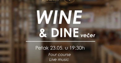 Wine & Dine večer u Trattoria  Bon Appetit sa  Podrumima Andrija